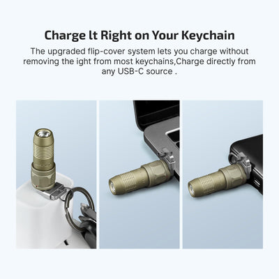 OLIGHT iUltra magnetic base attached to metal surface enabling steady hands-free light