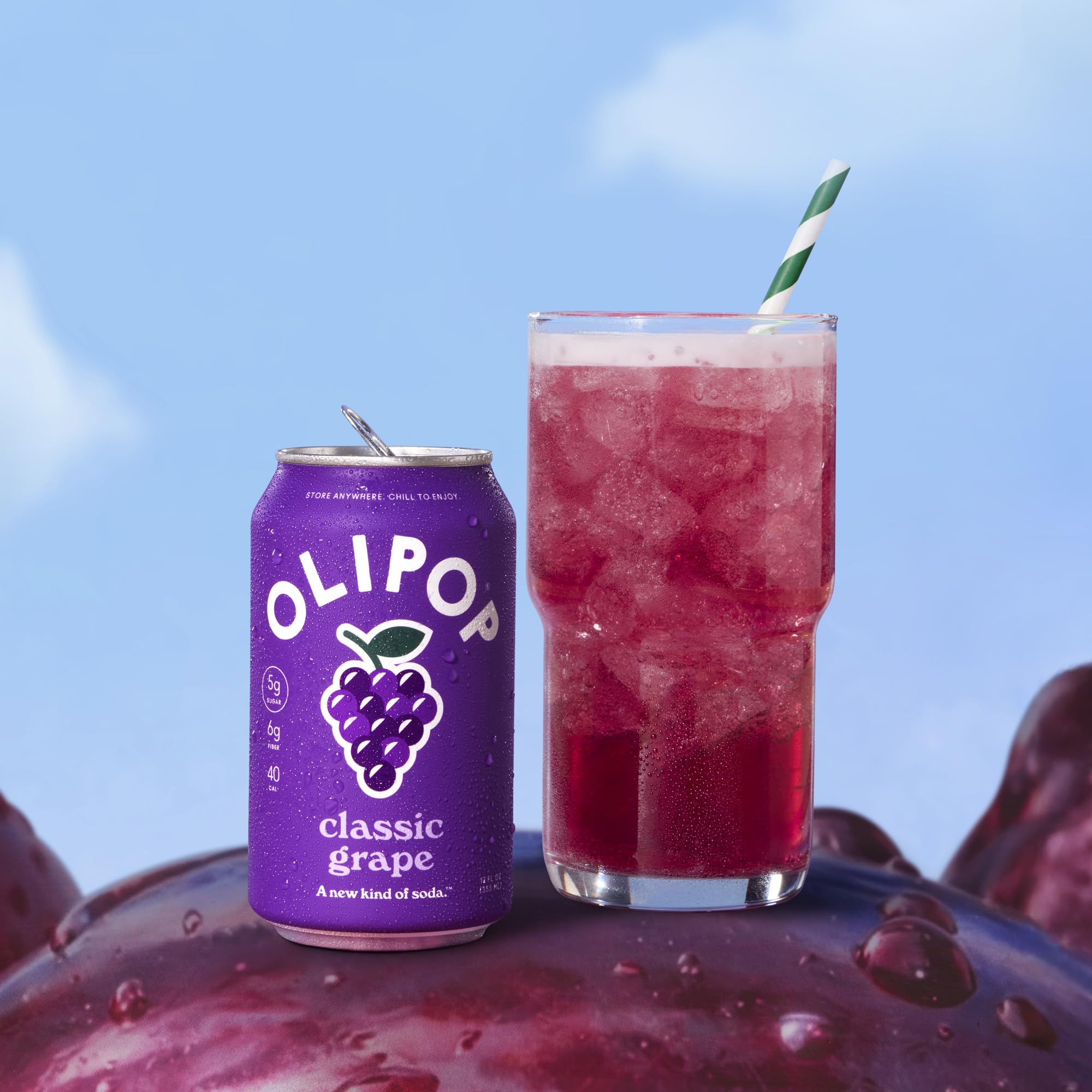 OLIPOP pack de 12 latas organizado para almacenamiento práctico
