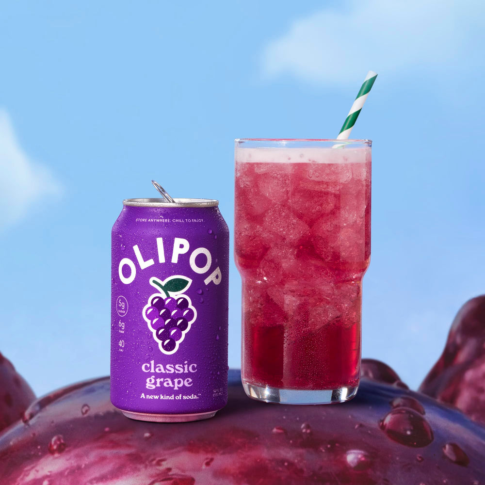 OLIPOP pack de 12 latas organizado para almacenamiento práctico