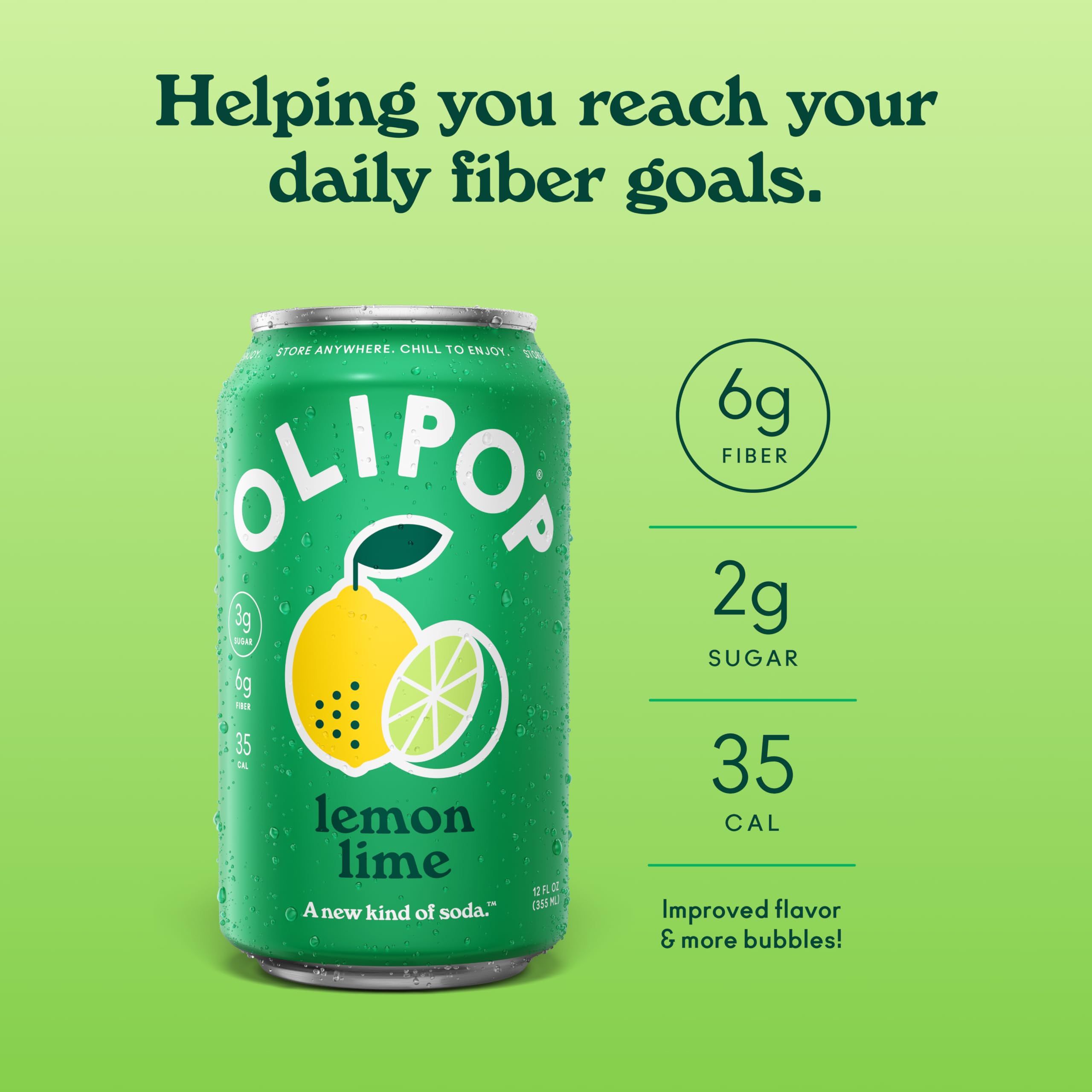 OLIPOP lata abierta en mano lista para beber, conveniencia y sabor inmediato