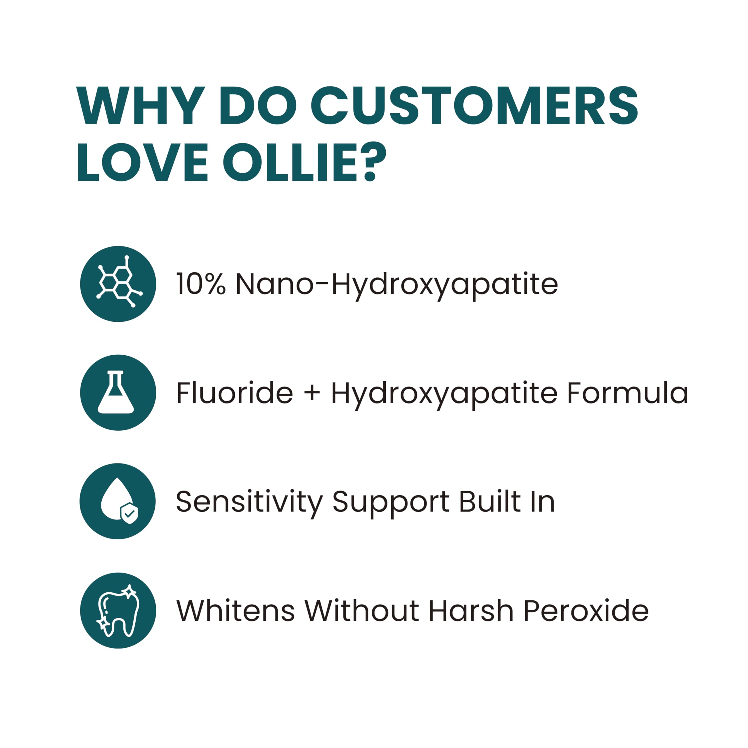 Ollie sonrisa cercana tras uso, aspecto de dientes más pulidos
