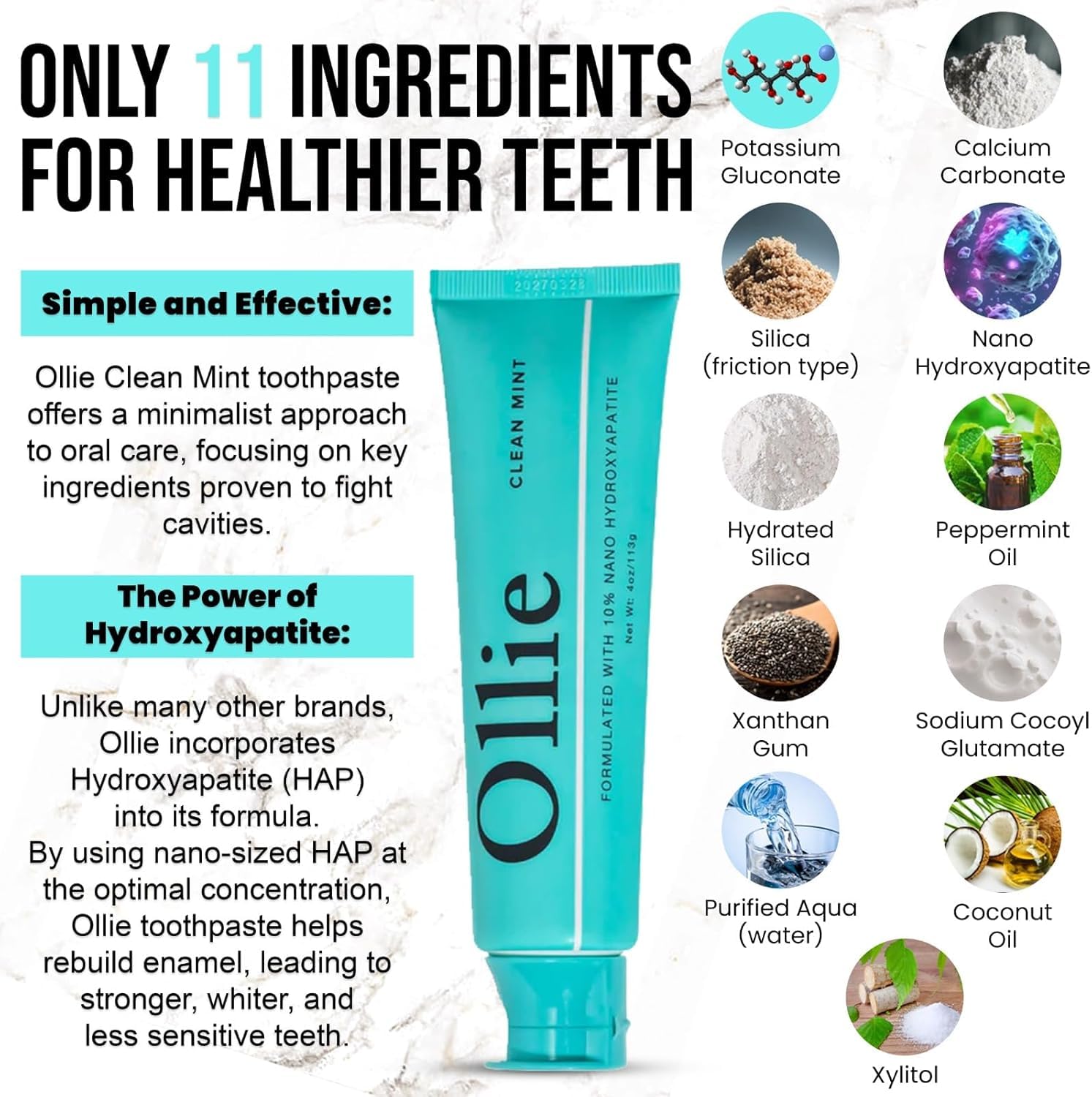 Ollie paste on toothbrush showing smooth texture and spreadability