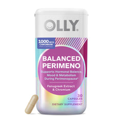 OLLY envase frontal mostrando Balanced Perimeno y beneficios visibles
