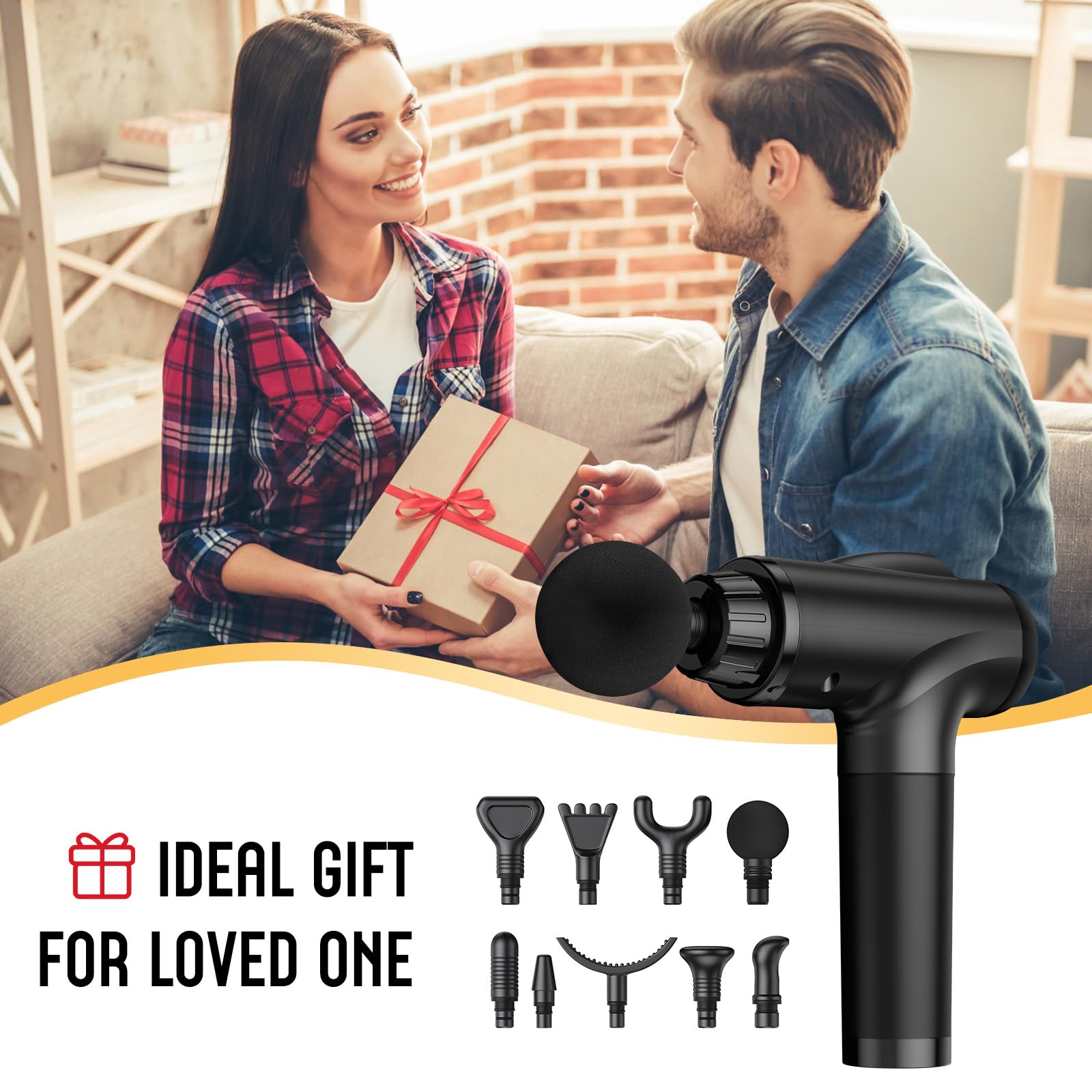 OLsky masajeador con los nueve accesorios organizados para distintos usos