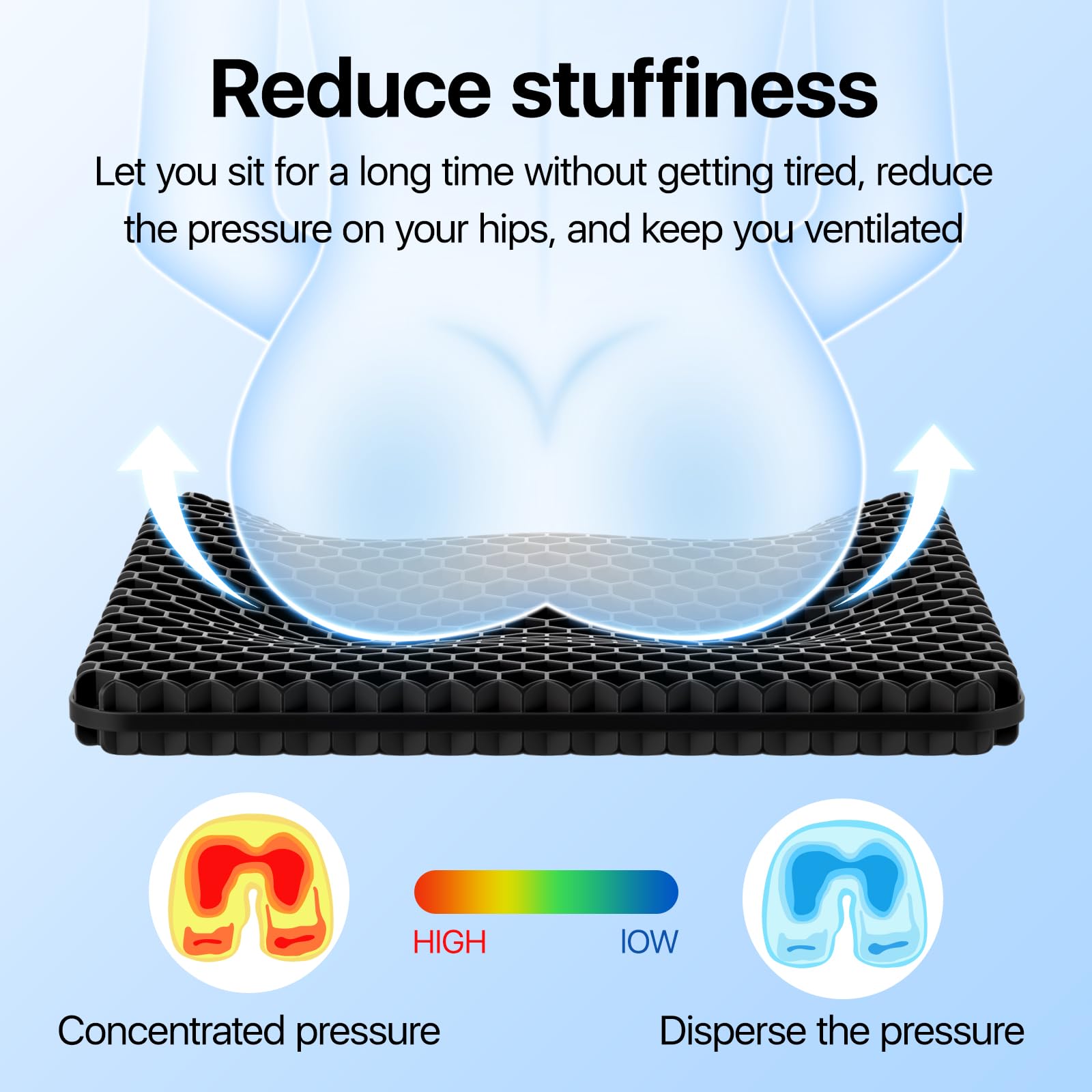 OMCOZY primer plano del diseño panal con ventilación y disipación térmica