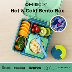 Omie OmieBox interior con termo y compartimentos organizadores para variedad de alimentos