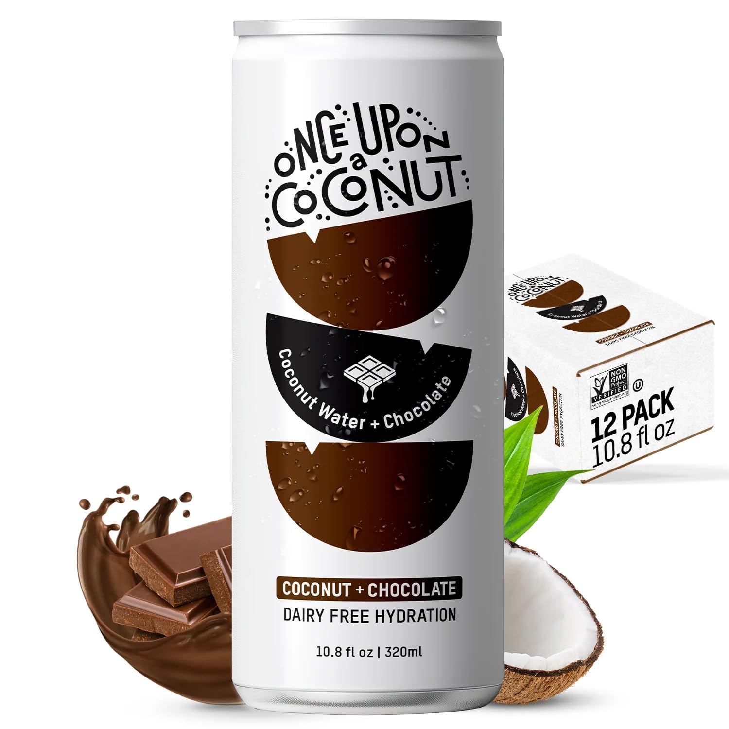 Once Upon a Coconut frente del envase mostrando diseño y beneficio hidratante