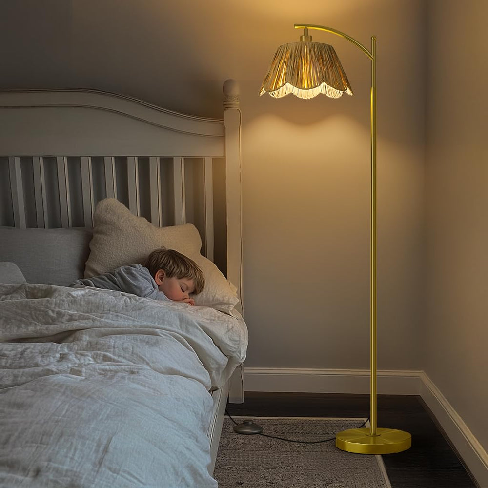 Oneach lamp styled beside bed illustrating gentle bedside lighting and comfort