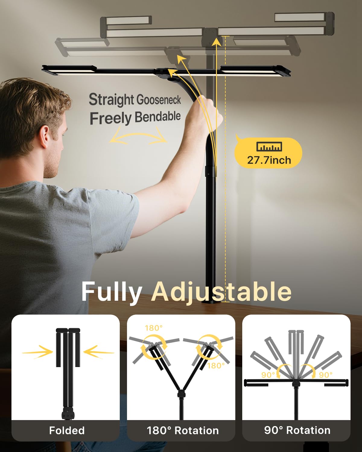 ONEMIX brazo flexible doblado 180 grados para posicionamiento cómodo