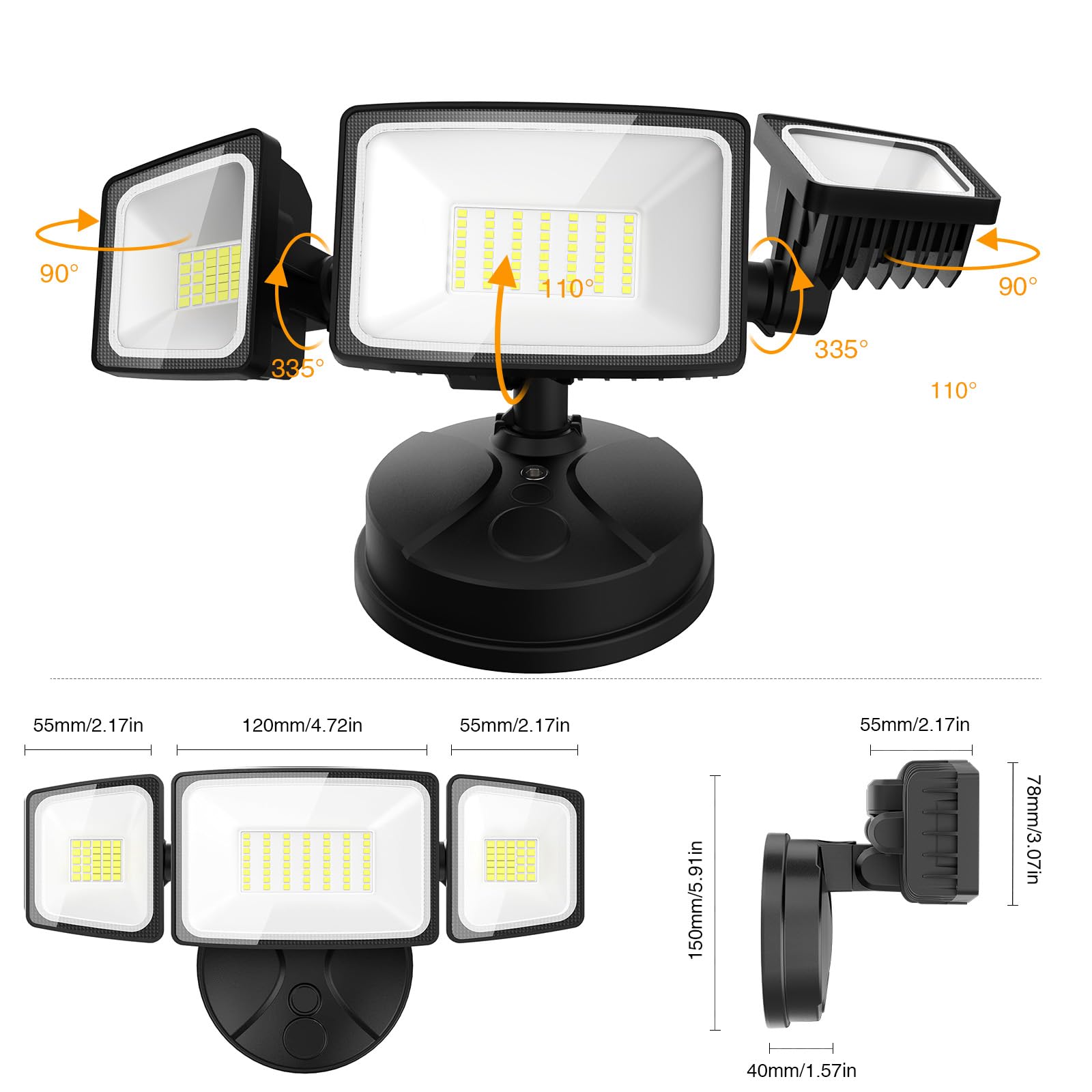 Onforu iluminación de fachada nocturna mejorando seguridad visual