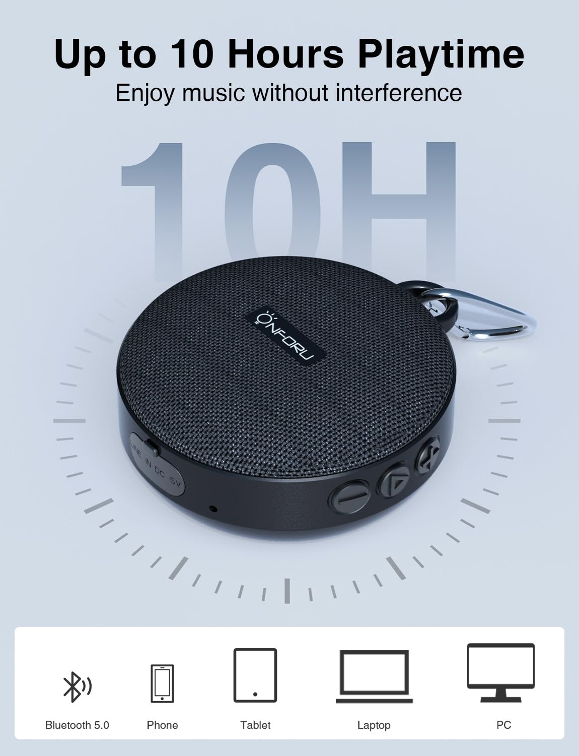 Onforu panel de controles y botones para cambiar música y llamadas