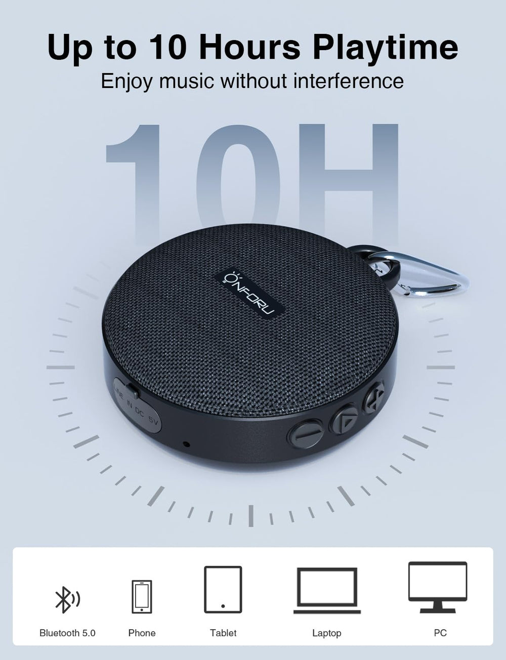 Onforu panel de controles y botones para cambiar música y llamadas