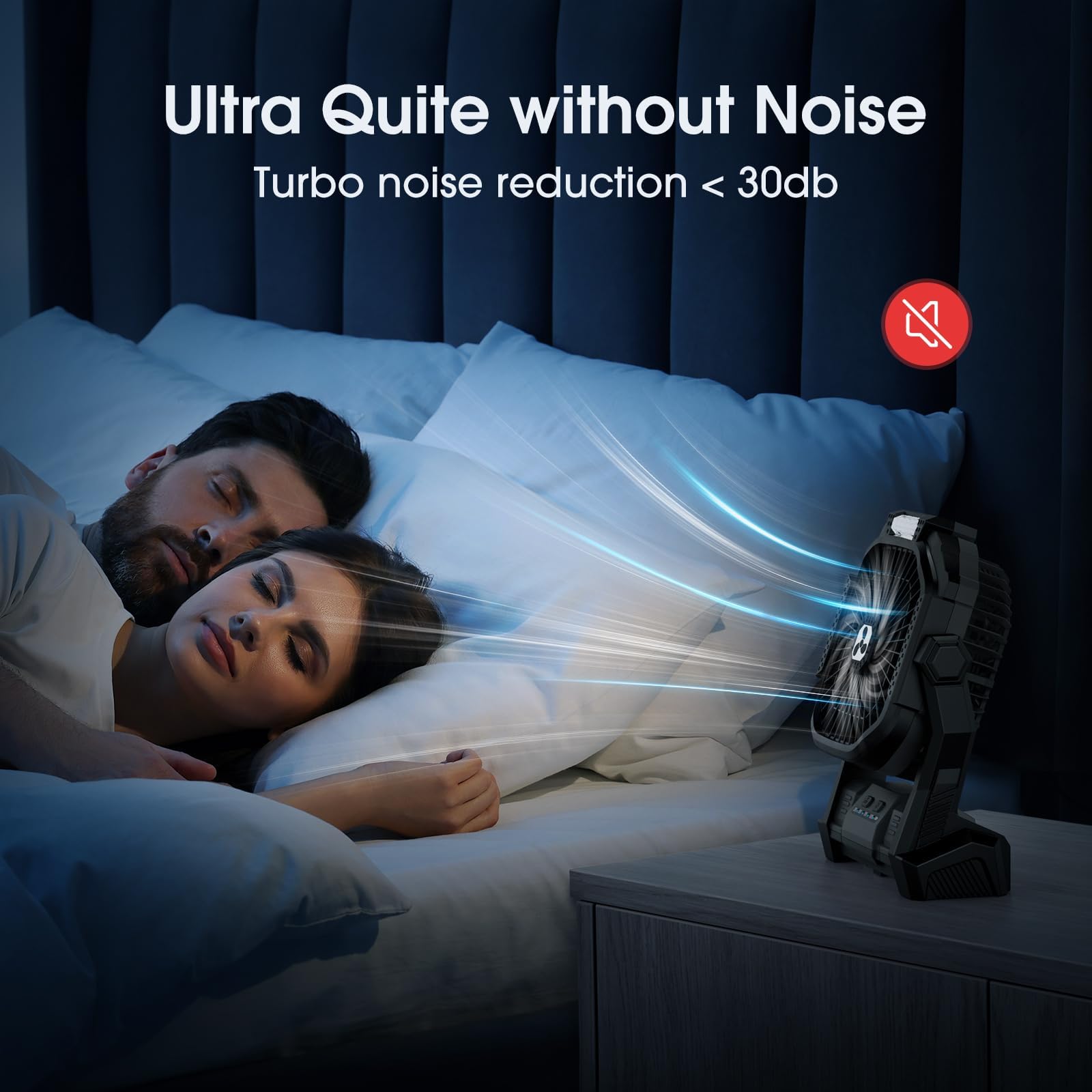 ONLYNEW ventilador junto a mochila mostrando tamaño ideal para viaje