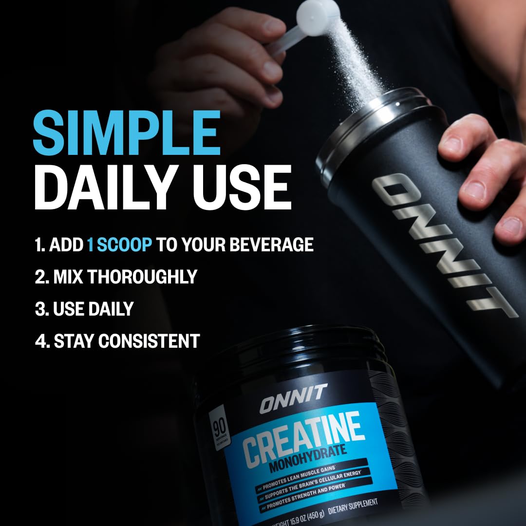 ONNIT batido mezclado con creatina sin sabor listo para consumo post-entreno práctico