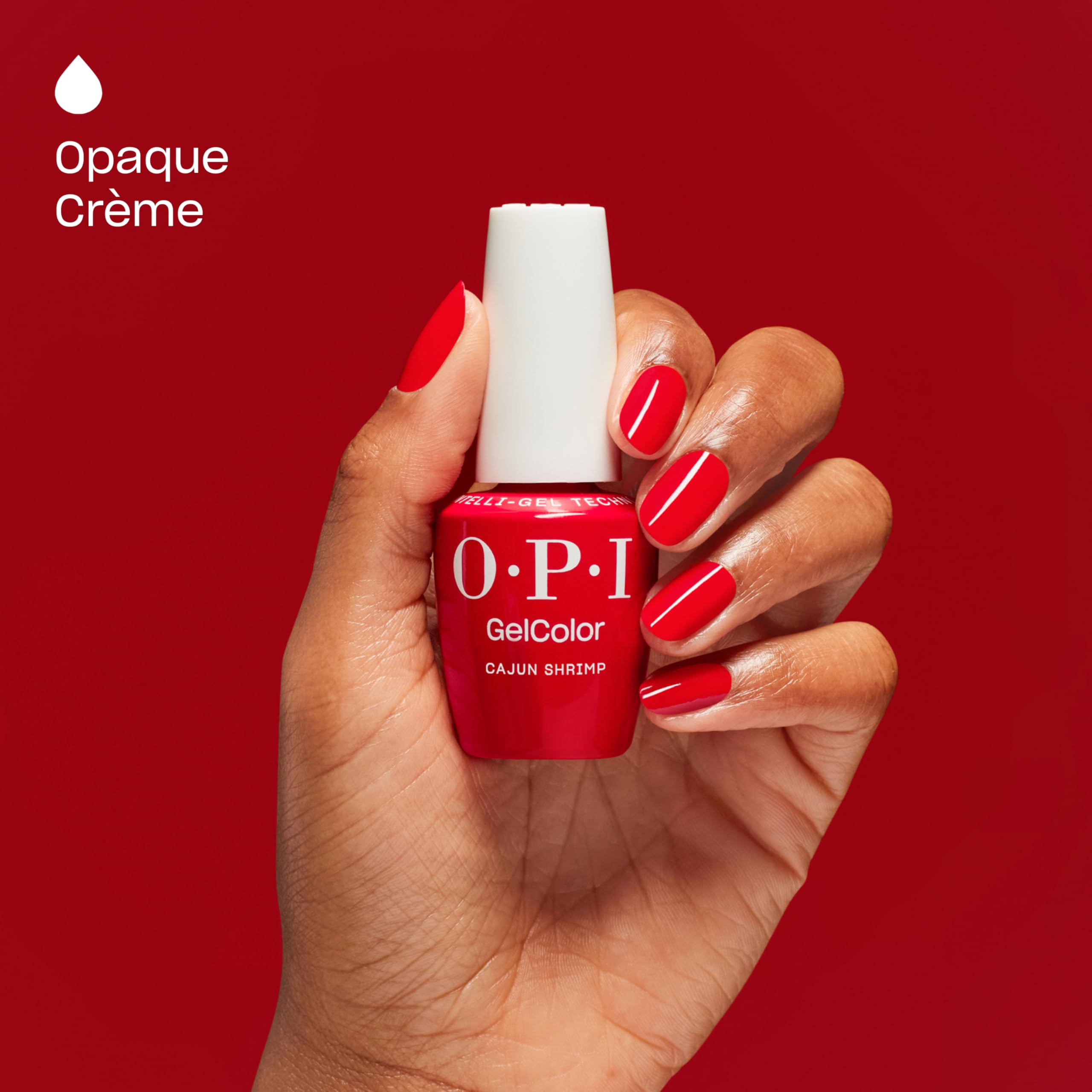 OPI uñas pintadas con cajun shrimp mostrando color duradero y brillo profesional