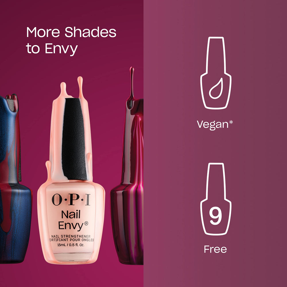 OPI Nail Envy botella abierta con pincel listos para uso y aplicación fácil