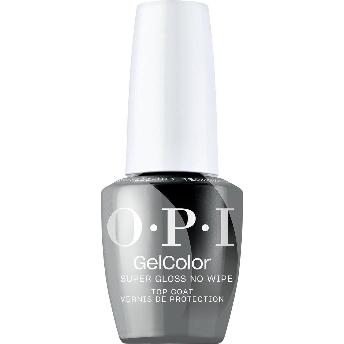 OPI botella frontal del top coat mostrando el envase y acabado brillante