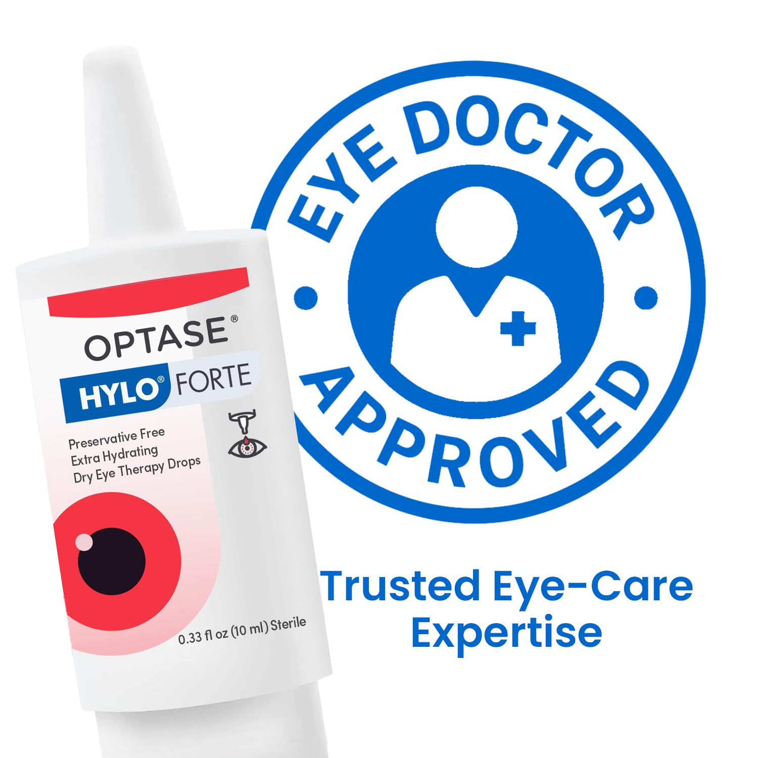 Optase HYLO Forte etiqueta con ingredientes y beneficios visibles