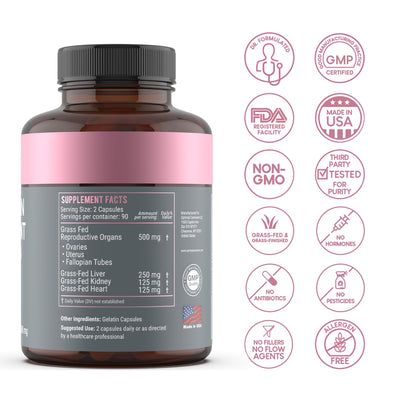 Optimal Carnivore capsules close-up highlighting easy daily female-focused dosing