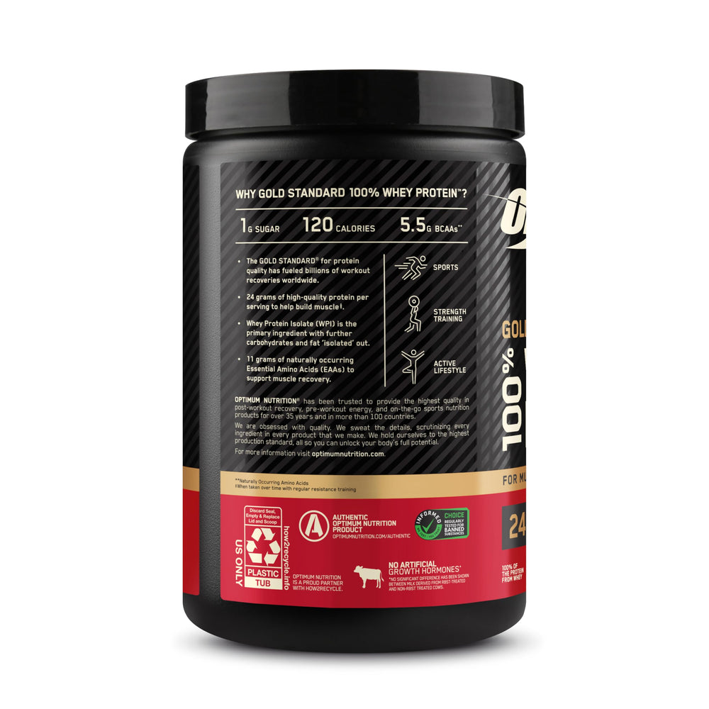 Optimum Nutrition batido en un entorno de gimnasio transmitiendo energía
