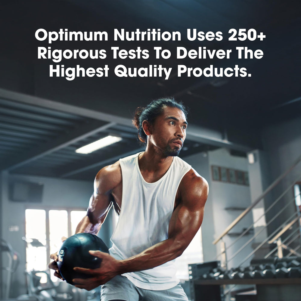 Optimum Nutrition botella sobre fondo blanco resaltando color y presentación