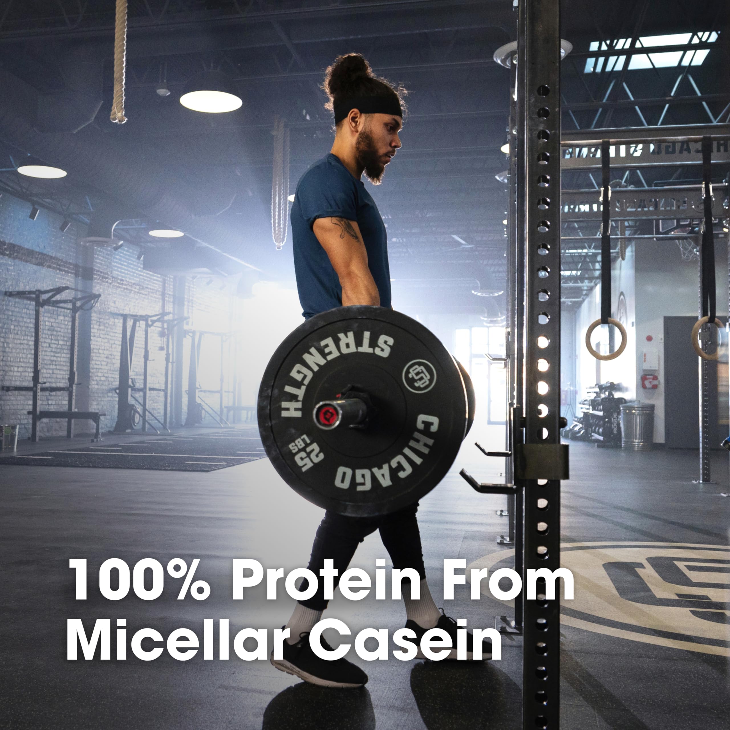 Optimum Nutrition envase dentro de una bolsa de gimnasio para transportar