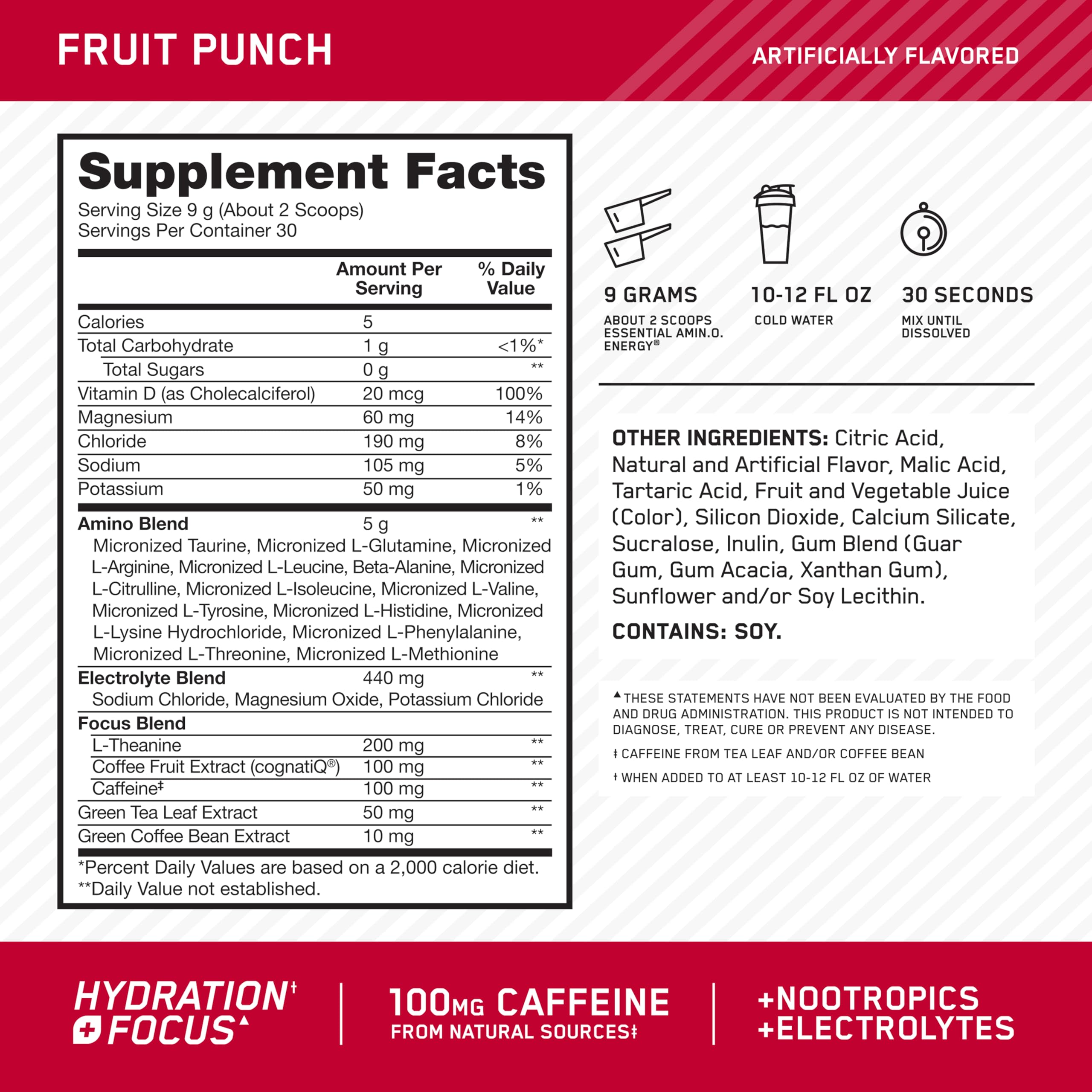 Optimum Nutrition polvo textura cercana para apreciar finura y mezcla fácil