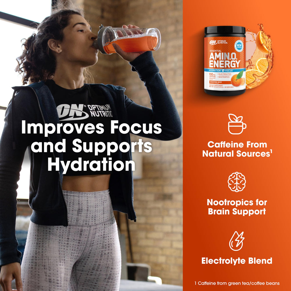 Optimum Nutrition etiqueta nutricional detalle con aminoácidos y electrolitos