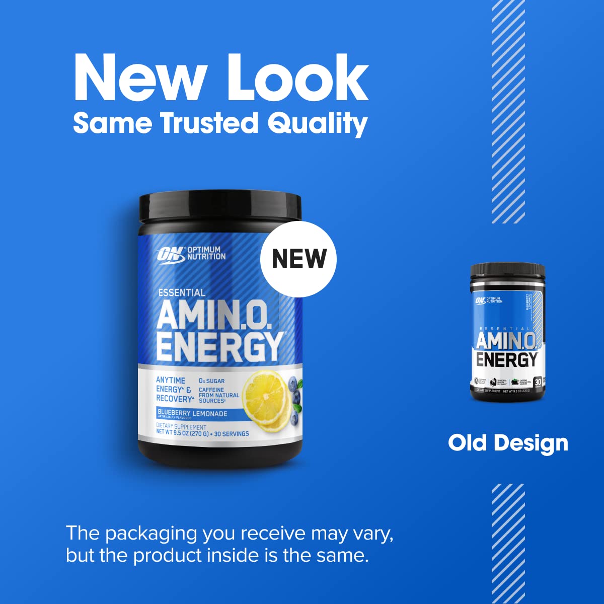 Optimum Nutrition etiqueta nutricional detallada mostrando aminoácidos y cafeína