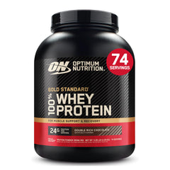 Optimum Nutrition envase frontal Gold Standard 5 lb mostrando marca y sabor