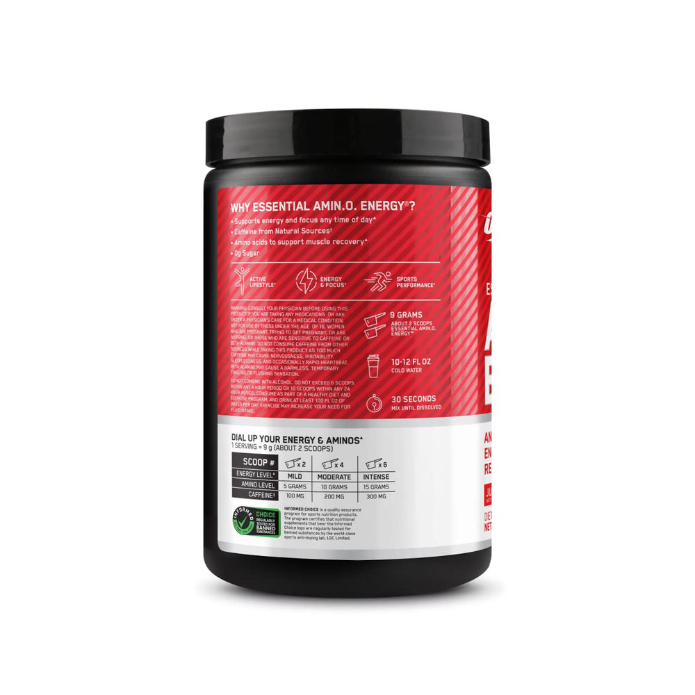 Athlete holding Optimum Nutrition Juicy Strawberry drink in gym showing focus support