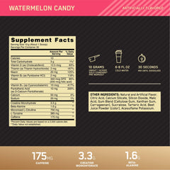 Optimum Nutrition medida en shaker lista para mezclar y usar antes del entrenamiento
