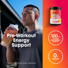 Optimum Nutrition cuchara medidora con polvo indicando dosis por servicio