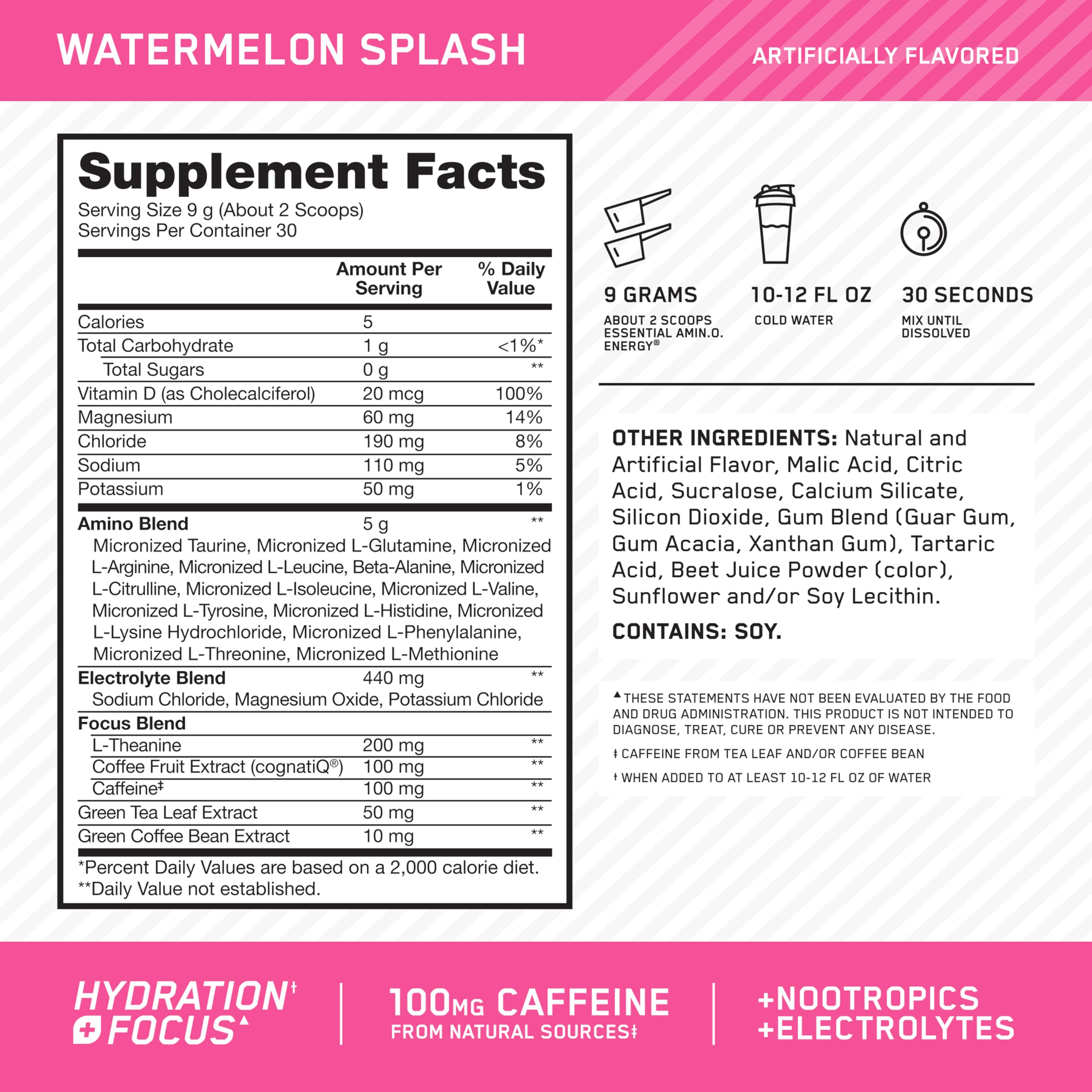 Optimum Nutrition polvo en cuchara destacando textura fina y solubilidad
