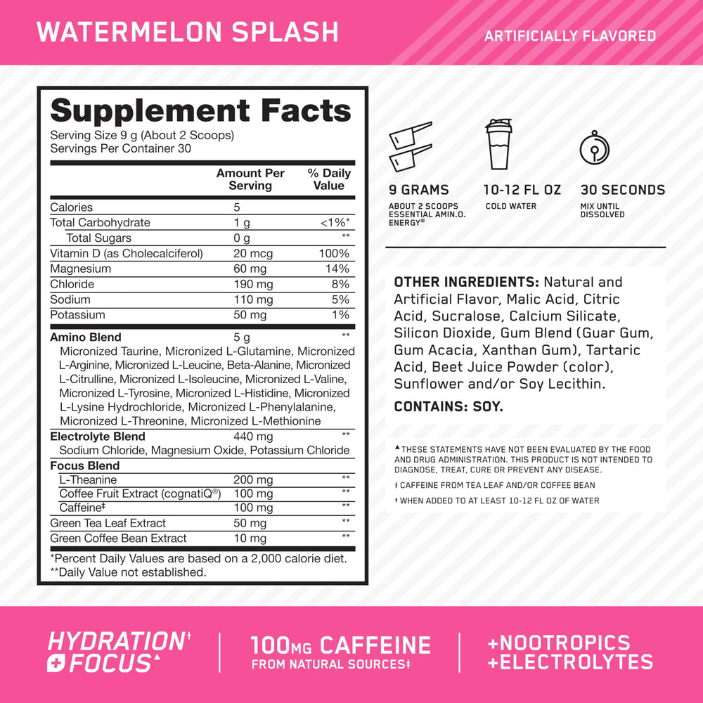 Optimum Nutrition polvo en cuchara destacando textura fina y solubilidad