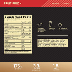 Optimum Nutrition polvo en cuchara mostrando textura fina y fácil disolución