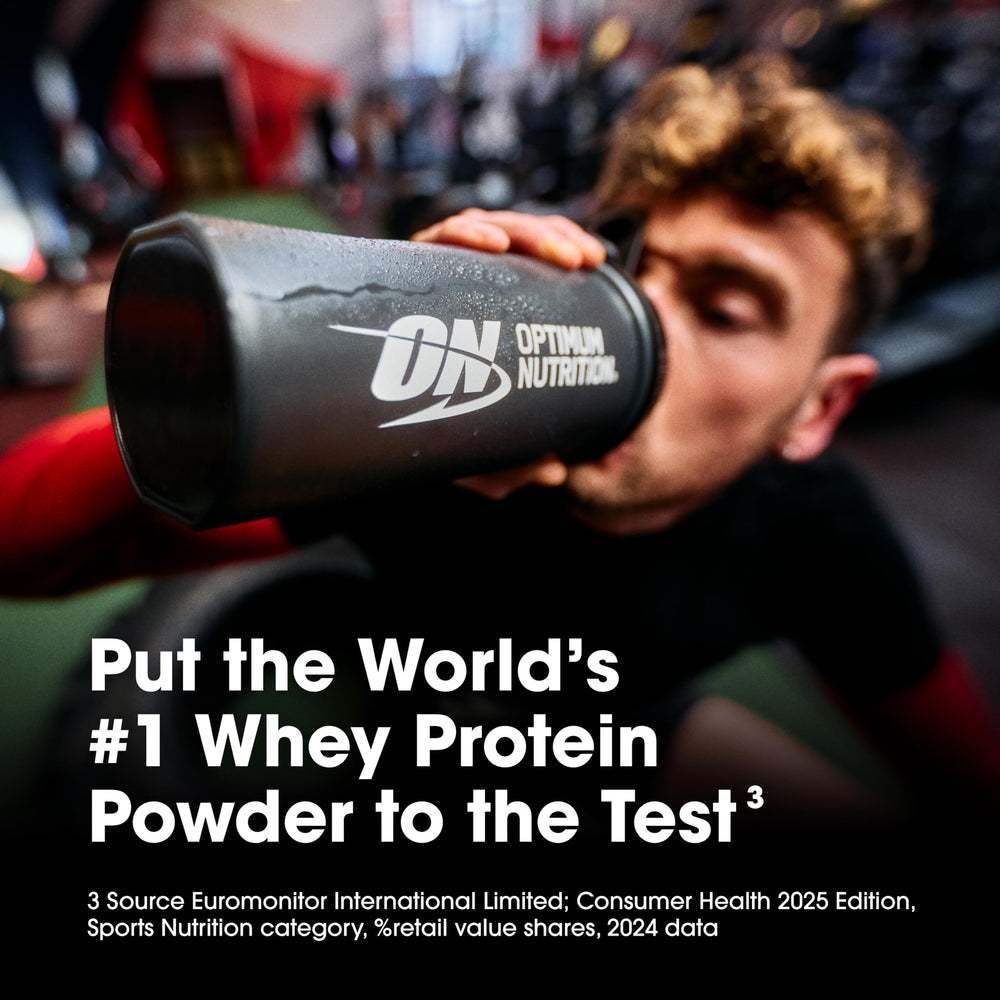 Optimum Nutrition cucharada con porción de polvo lista para preparar y precisión de dosis