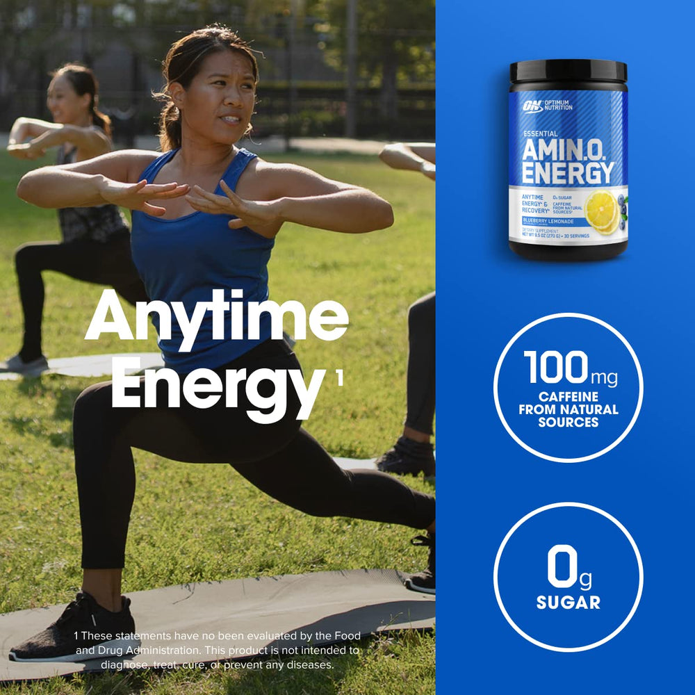 Optimum Nutrition comparación de envase con una mano para referencia de tamaño