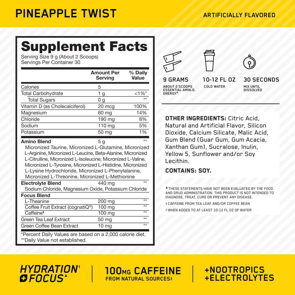 Optimum Nutrition polvo en textura fina para disolver fácilmente y mezclar rápido