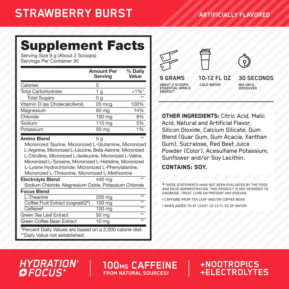 Optimum Nutrition polvo textura cercana que facilita mezcla rápida y disolución