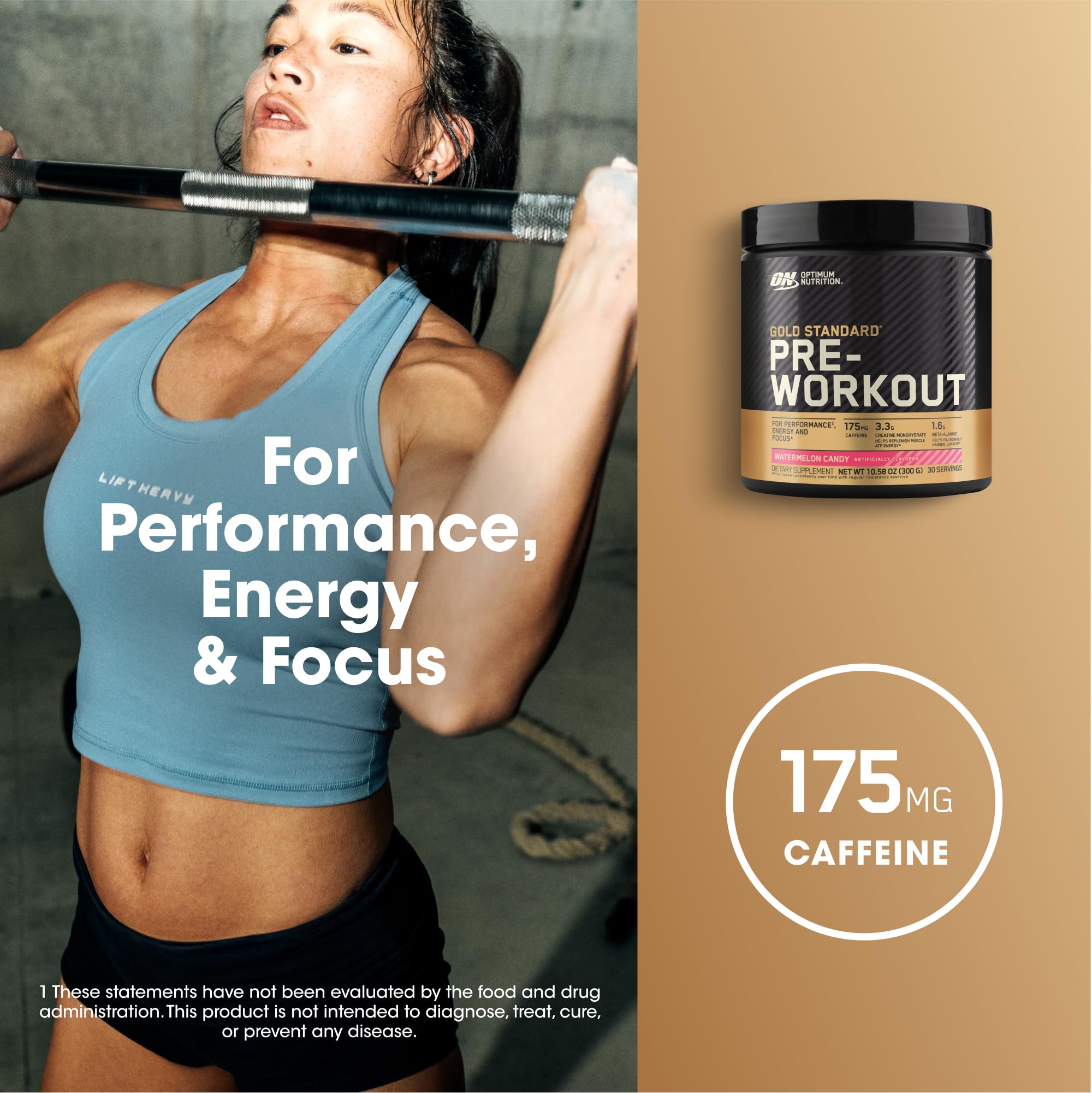 Optimum Nutrition en uso en gimnasio con atleta mejorando enfoque