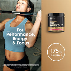 Optimum Nutrition en uso en gimnasio con atleta mejorando enfoque