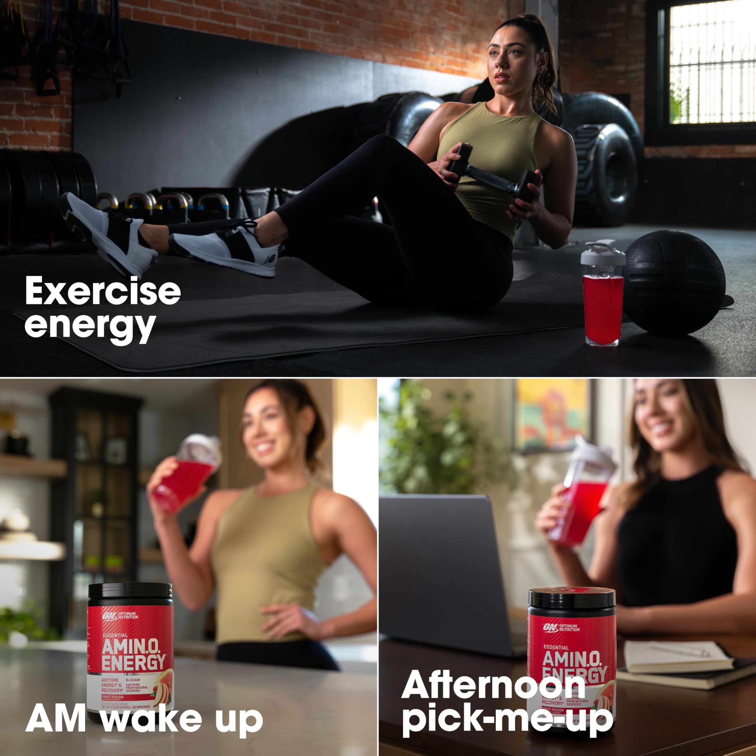 Optimum Nutrition vaso con bebida preparada listo para consumo y recarga de energía
