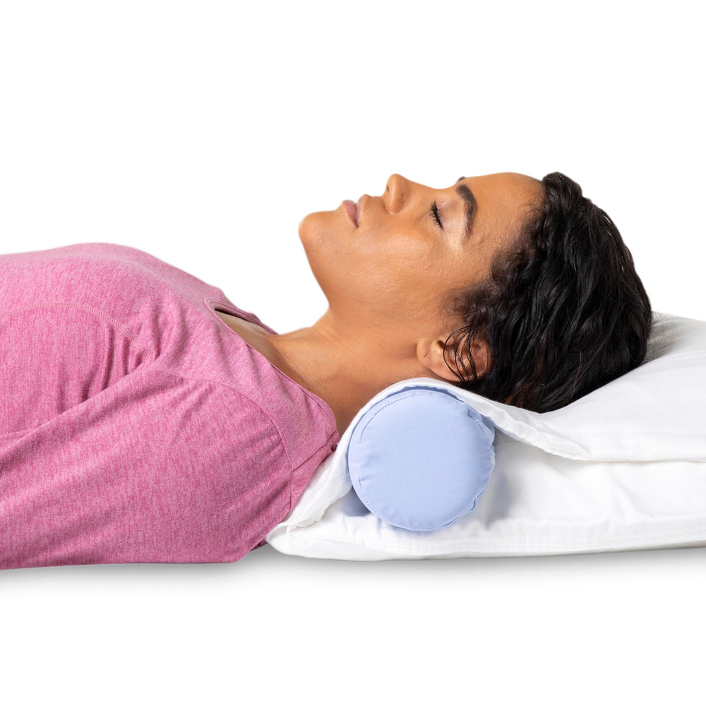 OPTP cervical roll scale with hand showing 20-inch length for full neck support