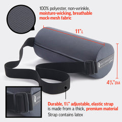 OPTP McKenzie lumbar roll placed on car seat offering travel comfort