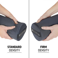 OPTP The Original McKenzie Lumbar Roll primer plano de textura de la funda y transpirabilidad visible