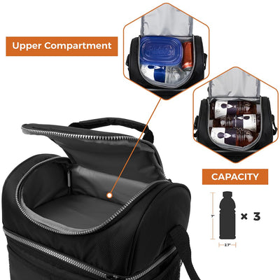 opux interior con tuppers y packs de hielo manteniendo temperatura