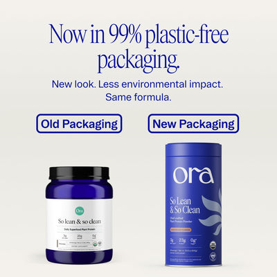 Ora Organic scoop of powder highlighting convenient serving size