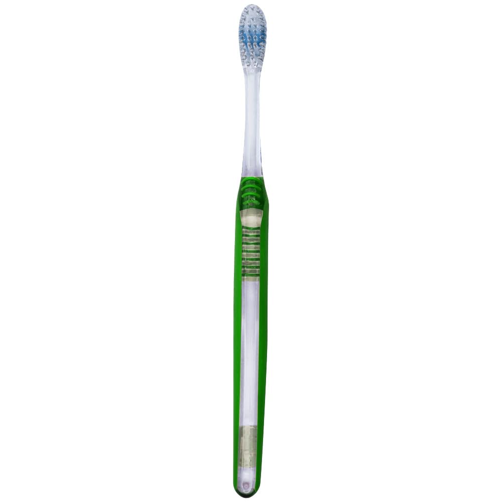 Oral-B comparación de tamaño con dedo, cabezal reducido