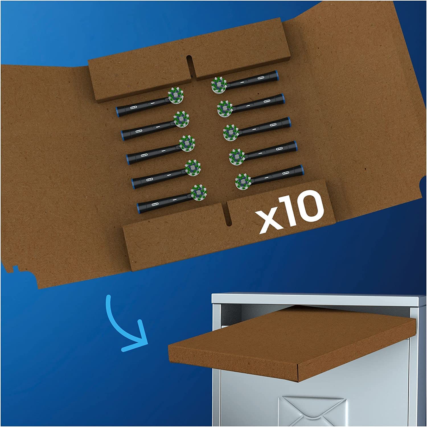 Oral-B CrossAction CleanMaximiser color-change bristles indicating replacement